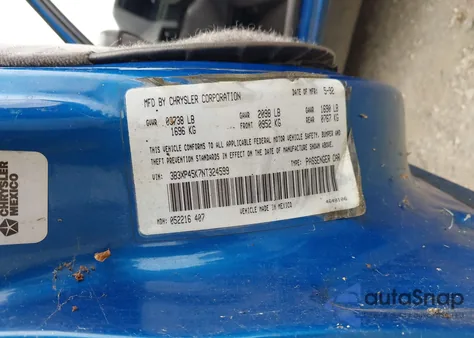 1992 Dodge Shadow from USA, damaged, VIN 3B3XP45K7NT324599